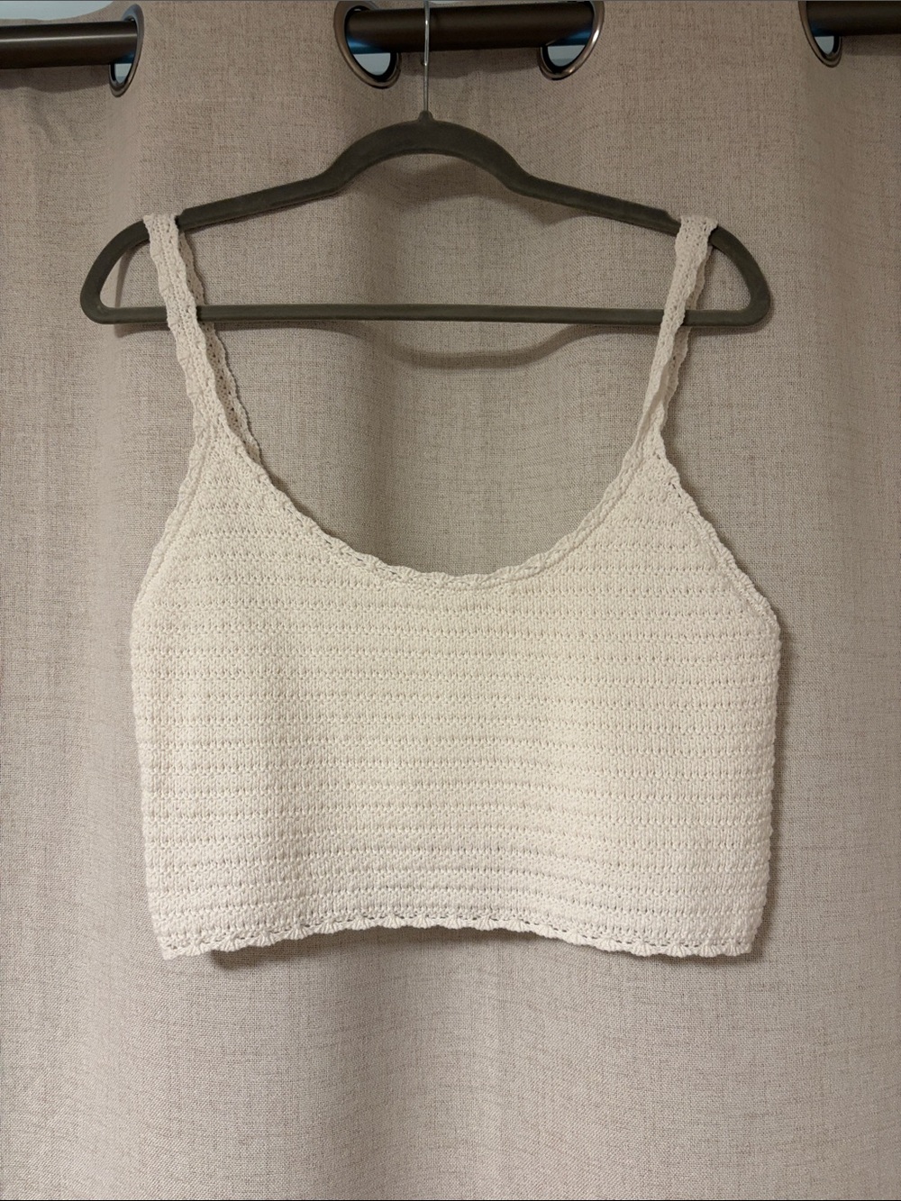 aerie Crochet Tank Cropped Camisole — Cream